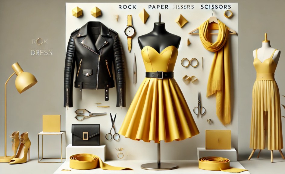 rock paper scissors yellow dress